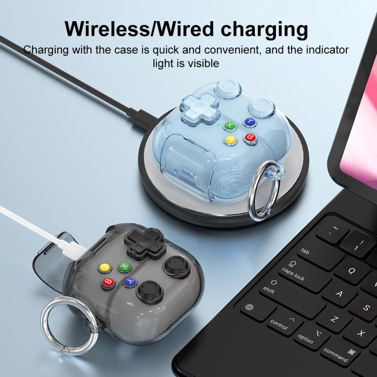For Huawei FreeClip 2 XDcase Transparent Retro Game Console Design Earbuds Case with Holder & Stress Relief Button