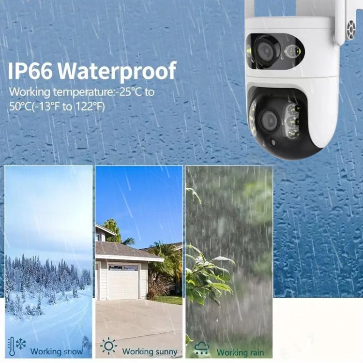 V380 2MP HD Smart Gun Ball Linkage WiFi Surveillance Camera, EU Plug - White