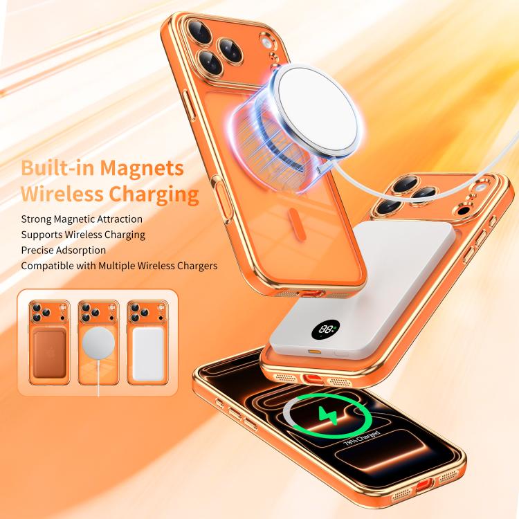 For iPhone 17 Pro Max Electroplated Dual Color TPU Detachable Lens Magnetic Shockproof Phone Case