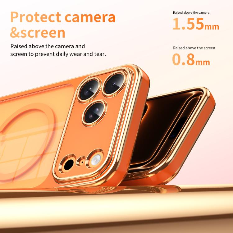 For iPhone 17 Pro Max Electroplated Dual Color TPU Detachable Lens Magnetic Shockproof Phone Case