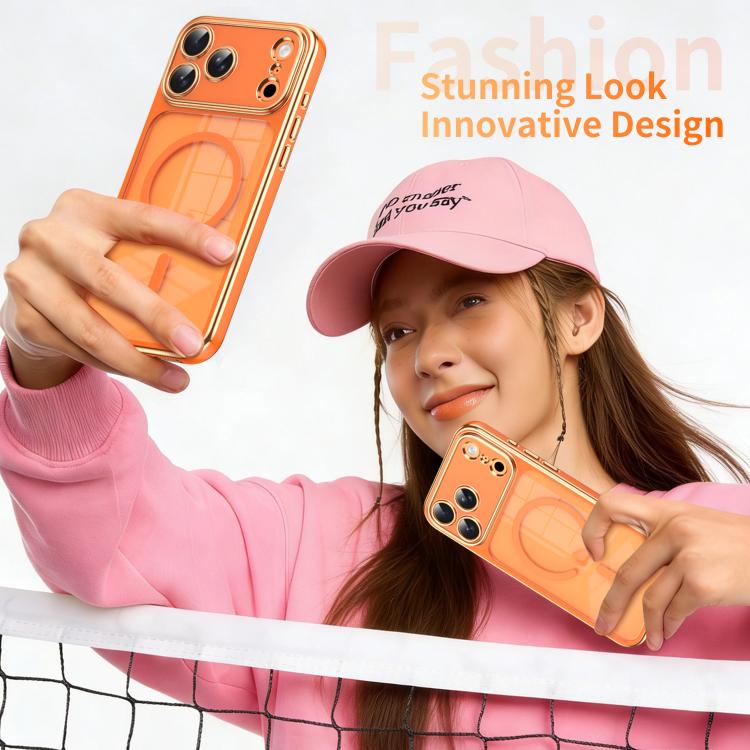 For iPhone 17 Pro Max Electroplated Dual Color TPU Detachable Lens Magnetic Shockproof Phone Case