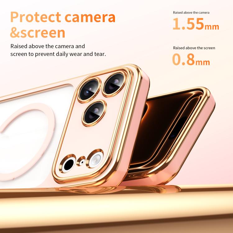 For iPhone 17 Pro Max Electroplated Dual Color TPU Detachable Lens Magnetic Shockproof Phone Case