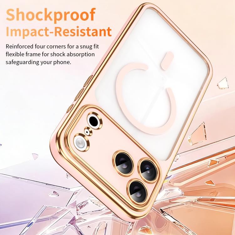For iPhone 17 Pro Max Electroplated Dual Color TPU Detachable Lens Magnetic Shockproof Phone Case