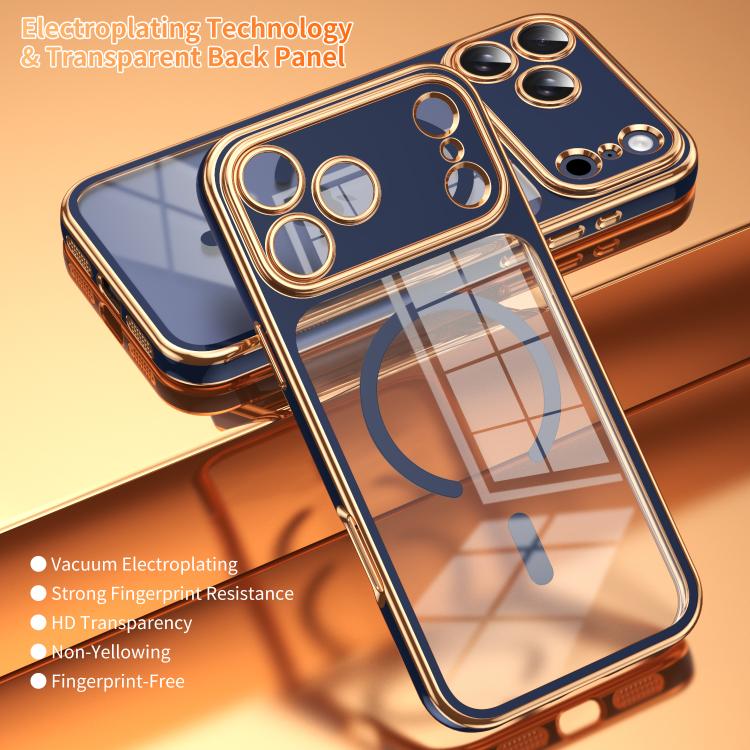 For iPhone 17 Pro Max Electroplated Dual Color TPU Detachable Lens Magnetic Shockproof Phone Case