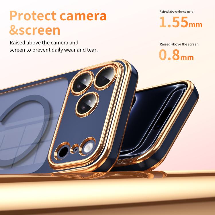 For iPhone 17 Pro Max Electroplated Dual Color TPU Detachable Lens Magnetic Shockproof Phone Case