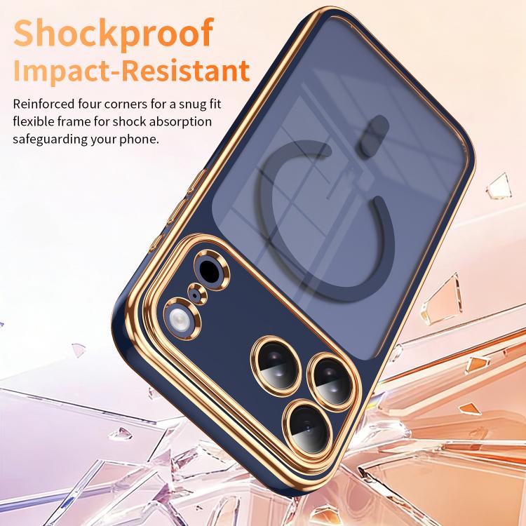For iPhone 17 Pro Max Electroplated Dual Color TPU Detachable Lens Magnetic Shockproof Phone Case