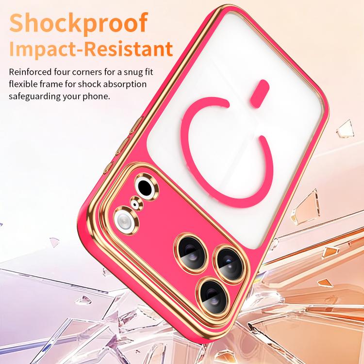For iPhone 17 Pro Max Electroplated Dual Color TPU Detachable Lens Magnetic Shockproof Phone Case