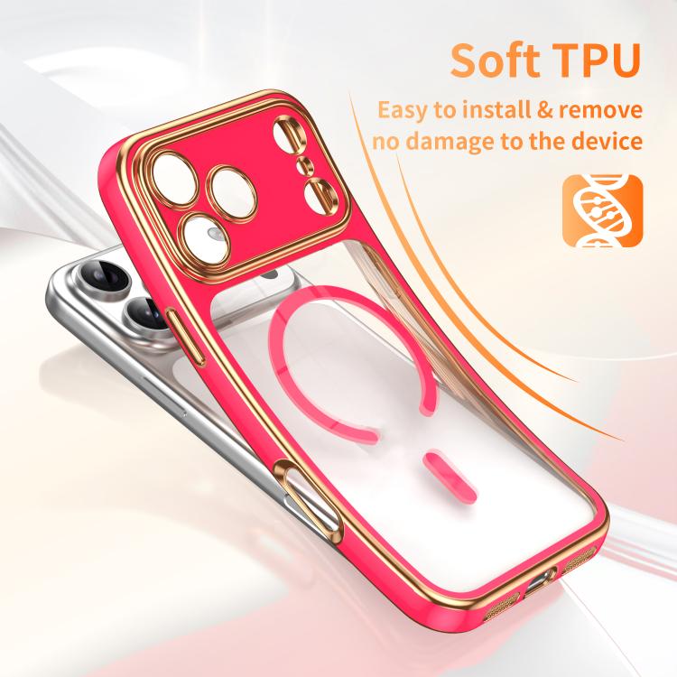 For iPhone 17 Pro Max Electroplated Dual Color TPU Detachable Lens Magnetic Shockproof Phone Case