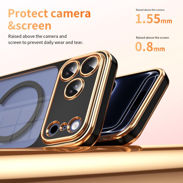 For iPhone 17 Pro Electroplated Dual Color TPU Detachable Lens Magnetic Shockproof Phone Case