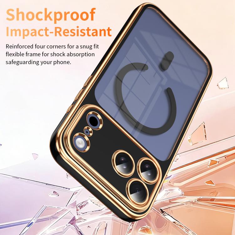 For iPhone 17 Pro Electroplated Dual Color TPU Detachable Lens Magnetic Shockproof Phone Case