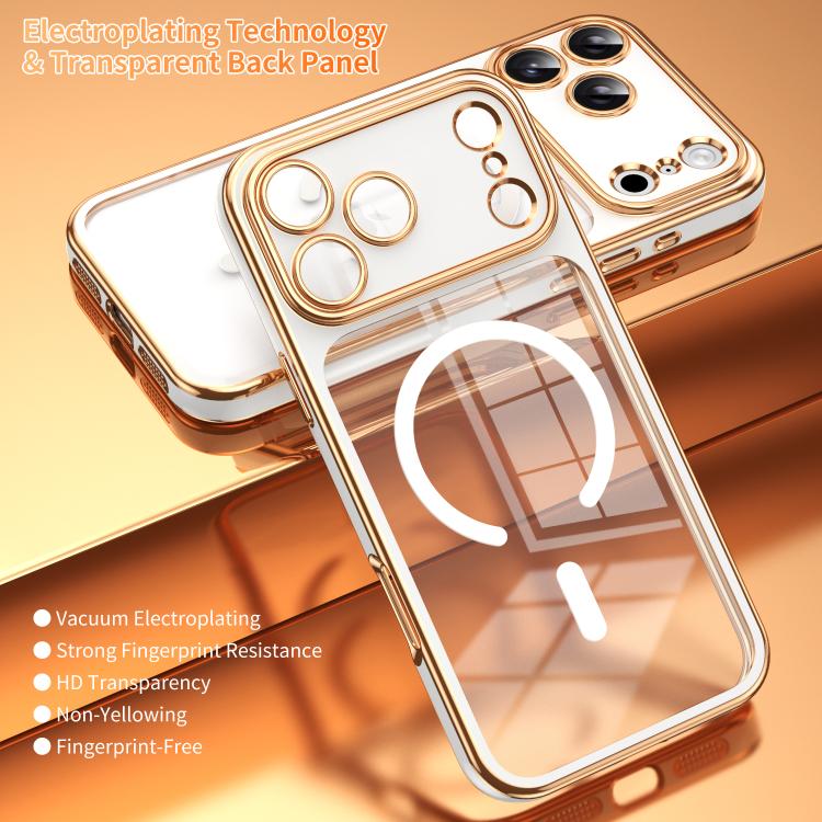 For iPhone 17 Pro Electroplated Dual Color TPU Detachable Lens Magnetic Shockproof Phone Case