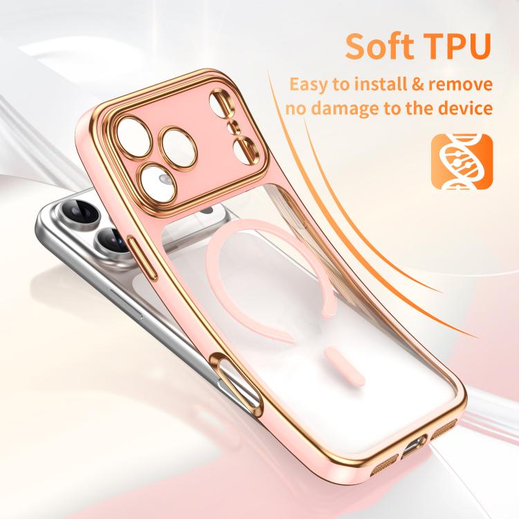 For iPhone 17 Pro Electroplated Dual Color TPU Detachable Lens Magnetic Shockproof Phone Case