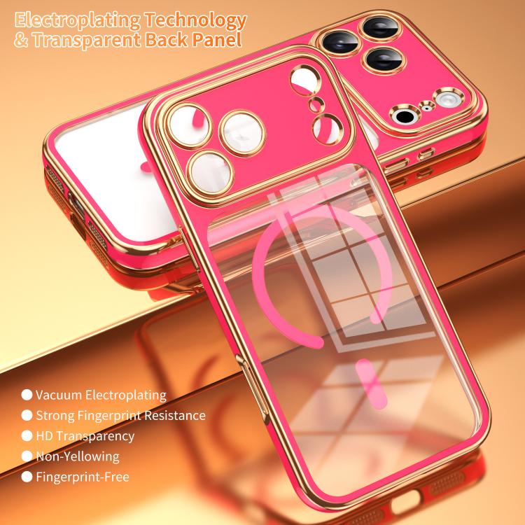 For iPhone 17 Pro Electroplated Dual Color TPU Detachable Lens Magnetic Shockproof Phone Case