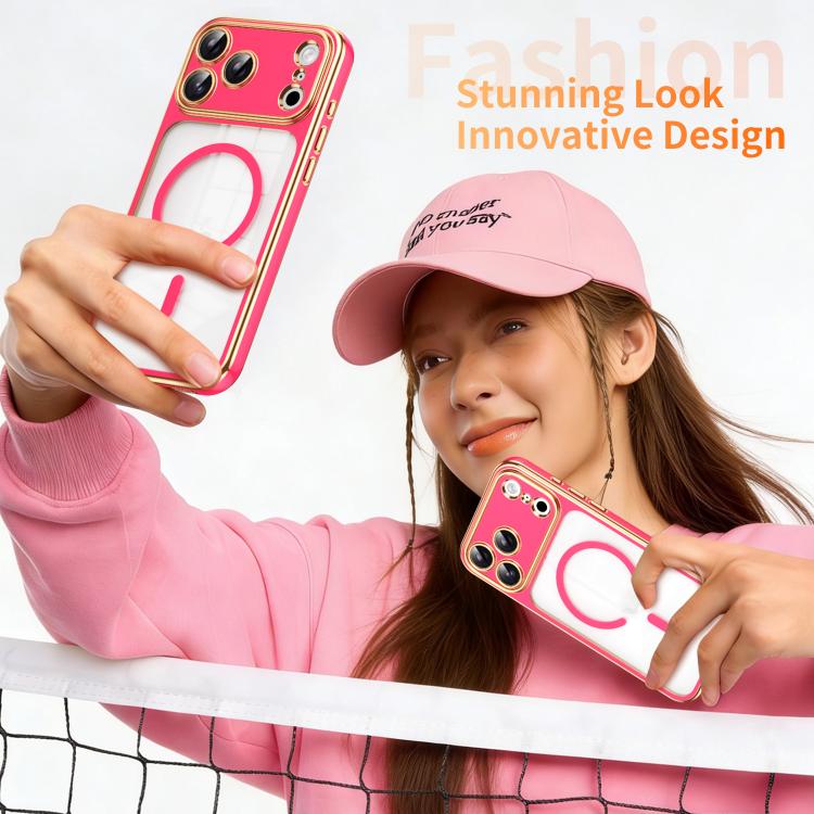 For iPhone 17 Pro Electroplated Dual Color TPU Detachable Lens Magnetic Shockproof Phone Case