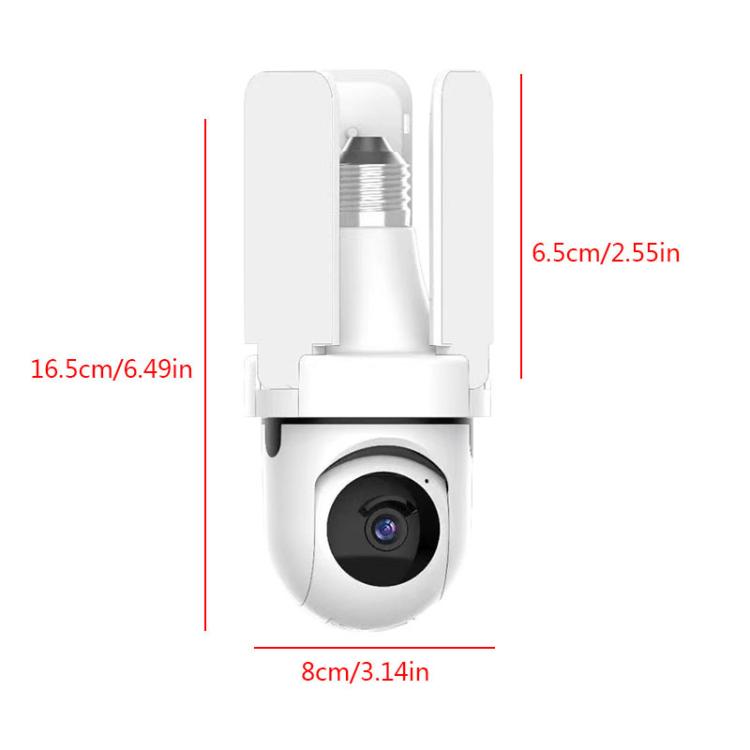 3MP HD Smart Three-Blade Fan Light Bulb Style Wireless WiFi Surveillance Camera, Specification:5.0GHz - White