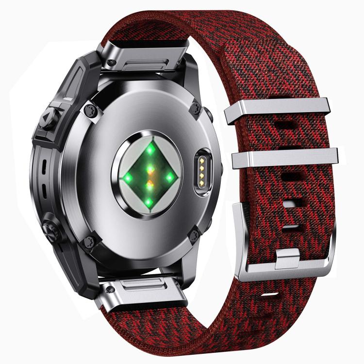 For Garmin 22mm Quick Release Watch Connector Striped Nylon Watch Band