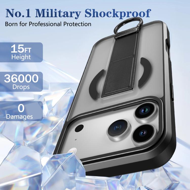 For iPhone 17 Pro Max Skin-Friendly D-Ring Holder Magnetic Shockproof Phone Case