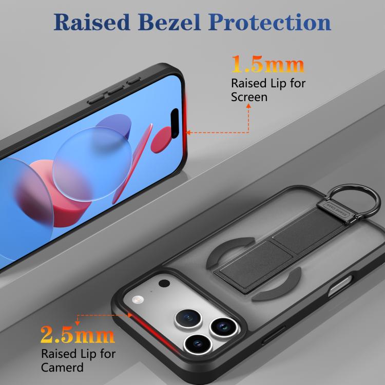 For iPhone 17 Pro Max Skin-Friendly D-Ring Holder Magnetic Shockproof Phone Case