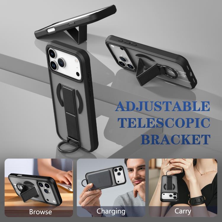 For iPhone 17 Pro Max Skin-Friendly D-Ring Holder Magnetic Shockproof Phone Case