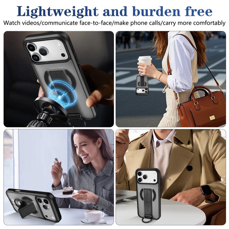 For iPhone 17 Pro Max Skin-Friendly D-Ring Holder Magnetic Shockproof Phone Case