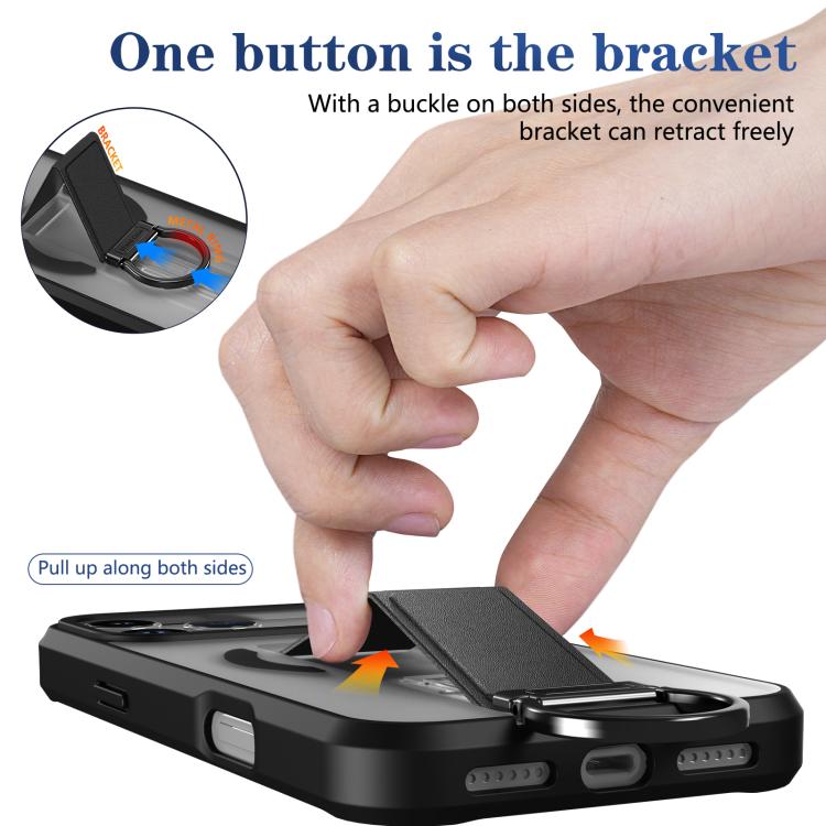 For iPhone 17 Pro Max Skin-Friendly D-Ring Holder Magnetic Shockproof Phone Case