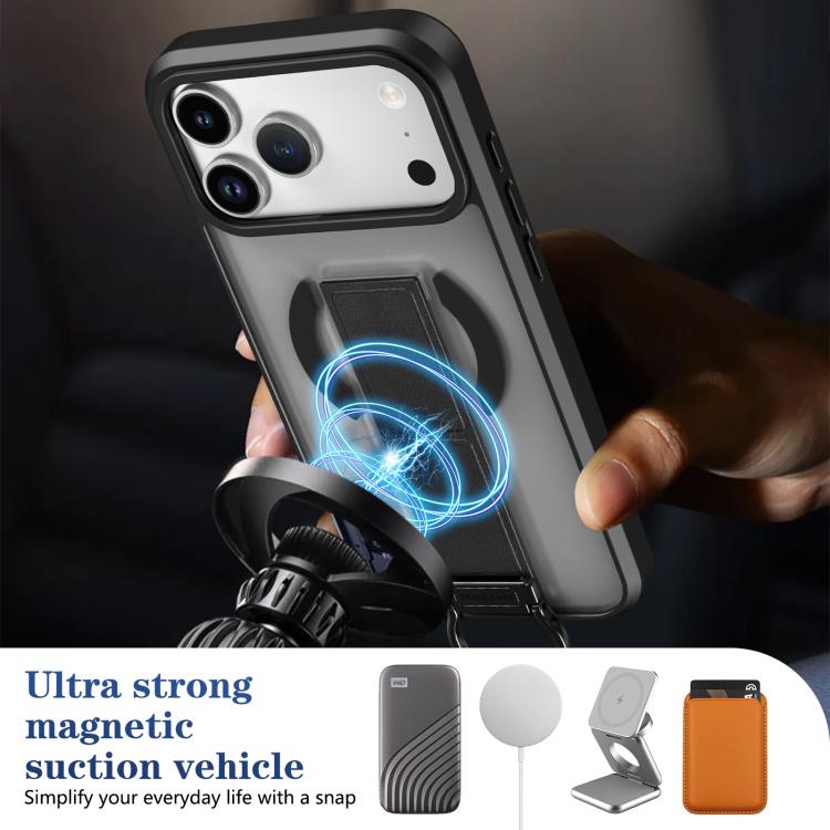 For iPhone 17 Pro Max Skin-Friendly D-Ring Holder Magnetic Shockproof Phone Case