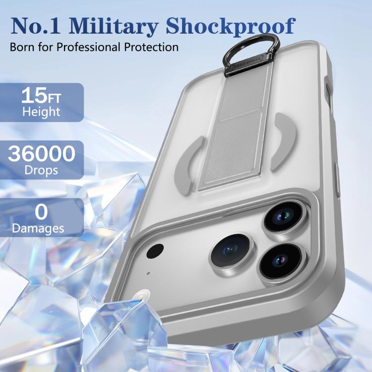 For iPhone 17 Pro Max Skin-Friendly D-Ring Holder Magnetic Shockproof Phone Case