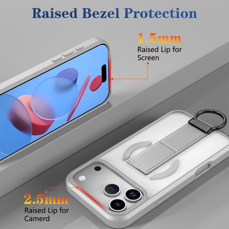 For iPhone 17 Pro Max Skin-Friendly D-Ring Holder Magnetic Shockproof Phone Case
