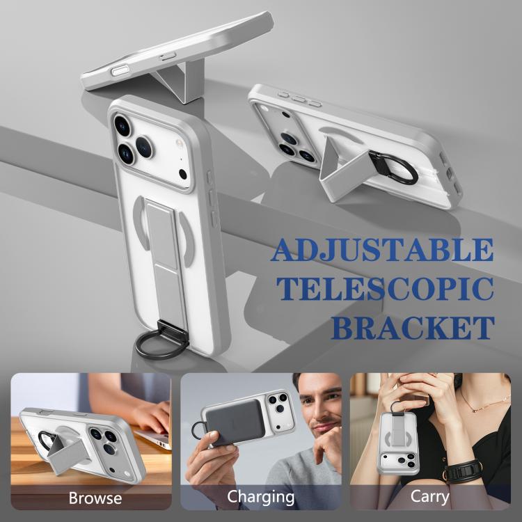 For iPhone 17 Pro Max Skin-Friendly D-Ring Holder Magnetic Shockproof Phone Case