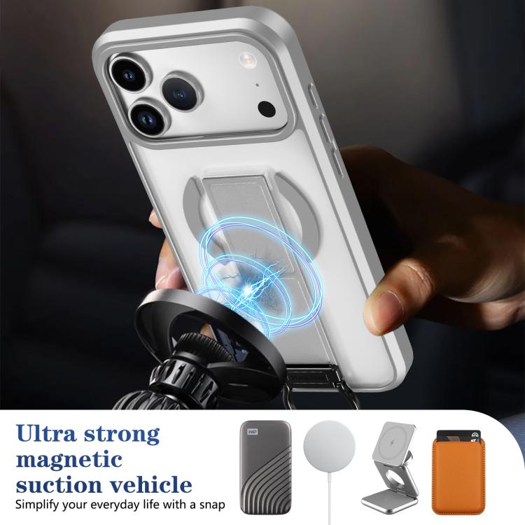 For iPhone 17 Pro Max Skin-Friendly D-Ring Holder Magnetic Shockproof Phone Case