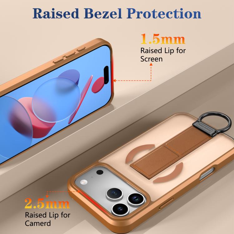 For iPhone 17 Pro Max Skin-Friendly D-Ring Holder Magnetic Shockproof Phone Case