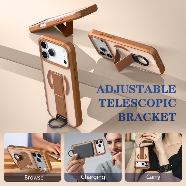 For iPhone 17 Pro Max Skin-Friendly D-Ring Holder Magnetic Shockproof Phone Case