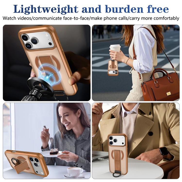 For iPhone 17 Pro Max Skin-Friendly D-Ring Holder Magnetic Shockproof Phone Case
