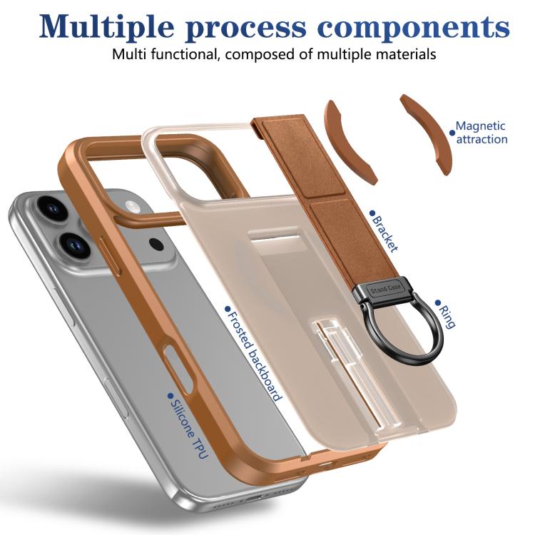 For iPhone 17 Pro Max Skin-Friendly D-Ring Holder Magnetic Shockproof Phone Case