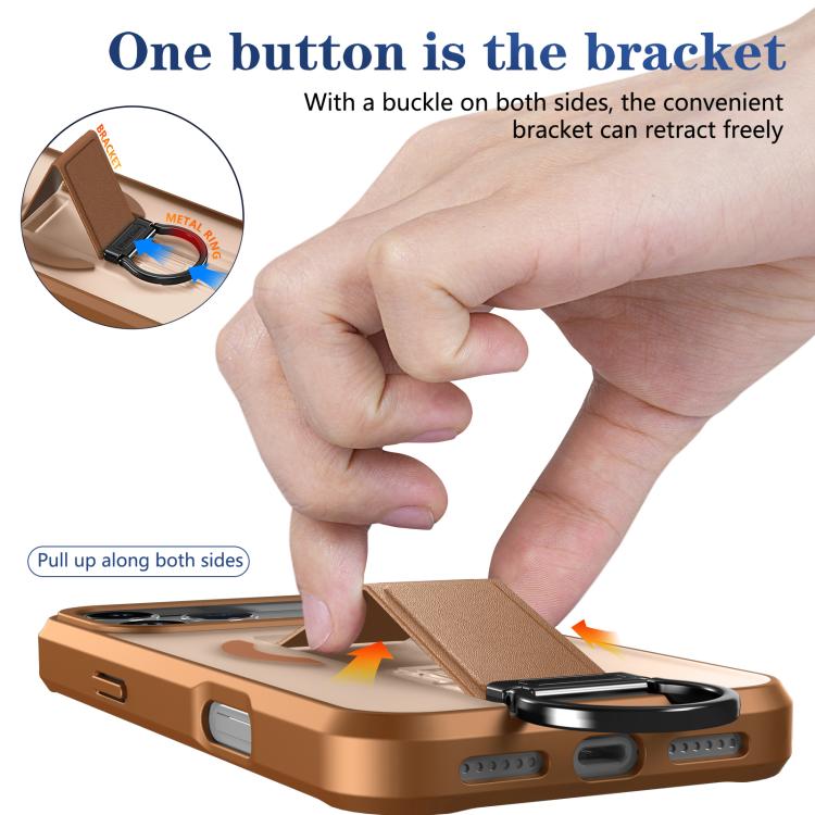 For iPhone 17 Pro Max Skin-Friendly D-Ring Holder Magnetic Shockproof Phone Case