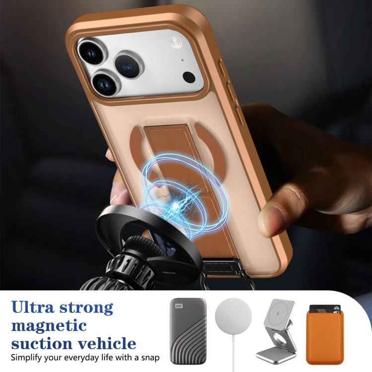 For iPhone 17 Pro Max Skin-Friendly D-Ring Holder Magnetic Shockproof Phone Case