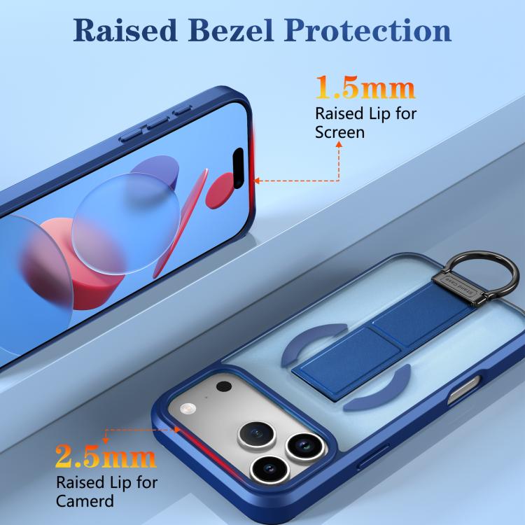 For iPhone 17 Pro Max Skin-Friendly D-Ring Holder Magnetic Shockproof Phone Case