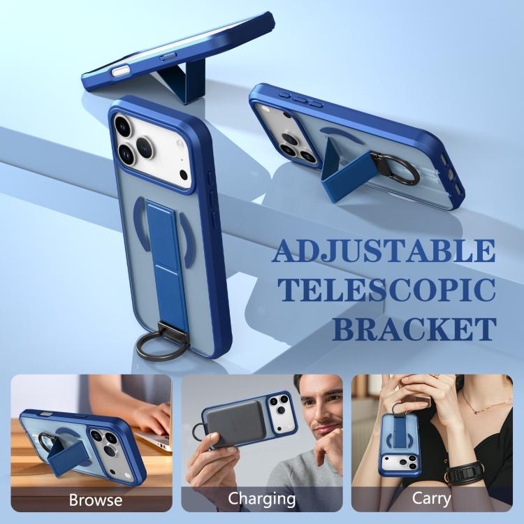 For iPhone 17 Pro Max Skin-Friendly D-Ring Holder Magnetic Shockproof Phone Case