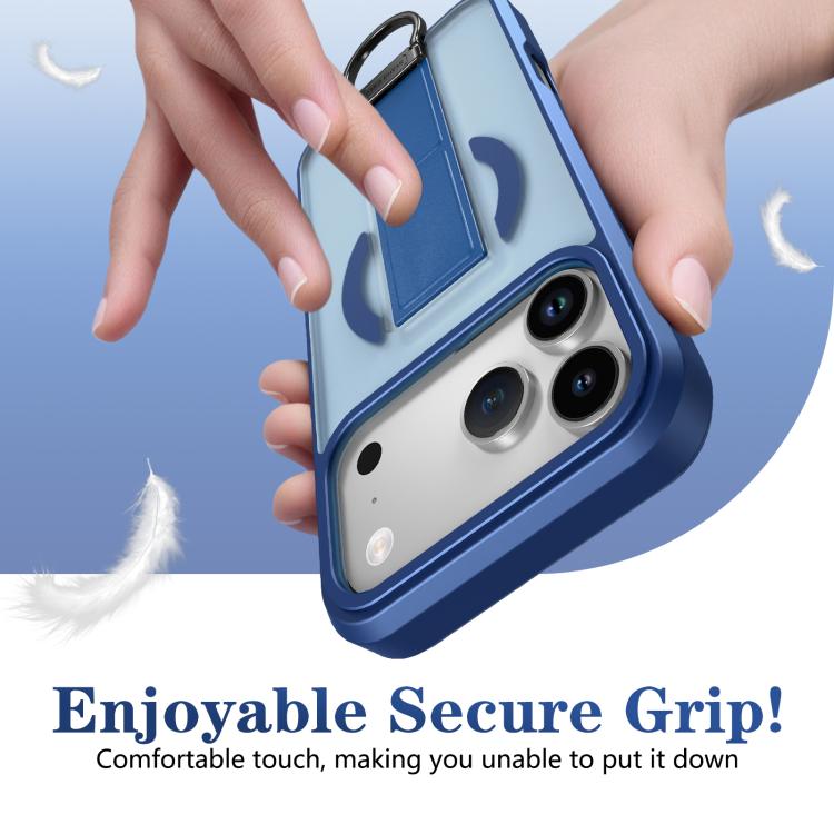 For iPhone 17 Pro Max Skin-Friendly D-Ring Holder Magnetic Shockproof Phone Case