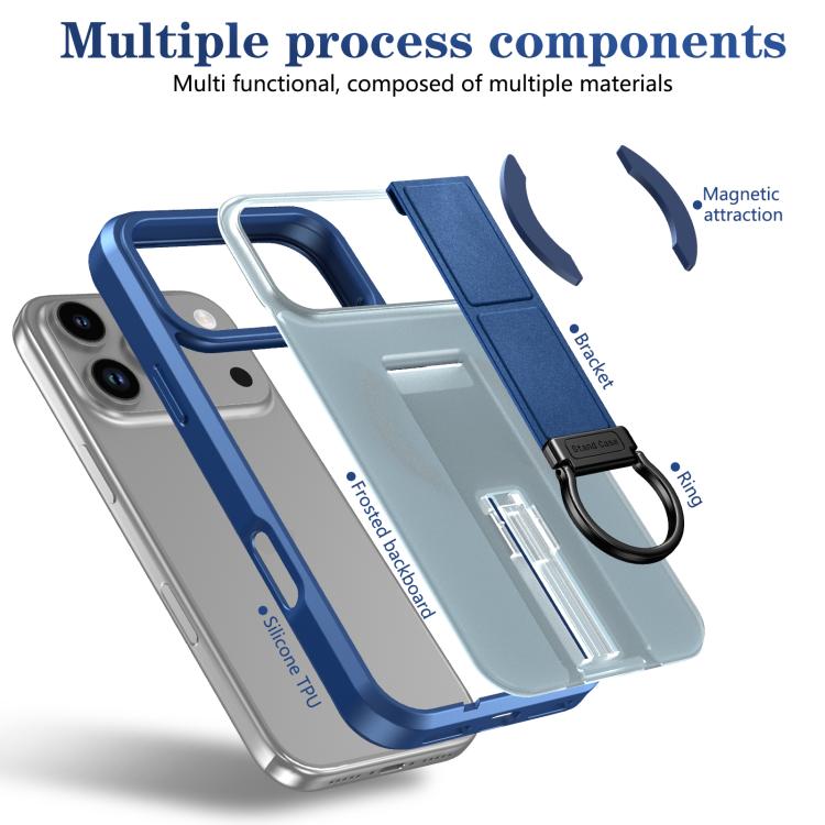 For iPhone 17 Pro Max Skin-Friendly D-Ring Holder Magnetic Shockproof Phone Case