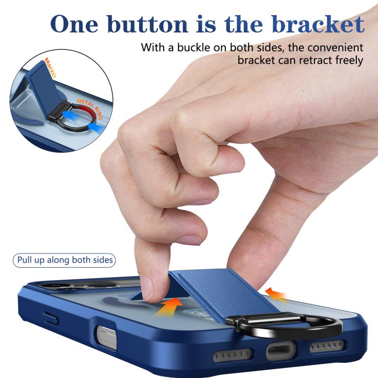 For iPhone 17 Pro Max Skin-Friendly D-Ring Holder Magnetic Shockproof Phone Case