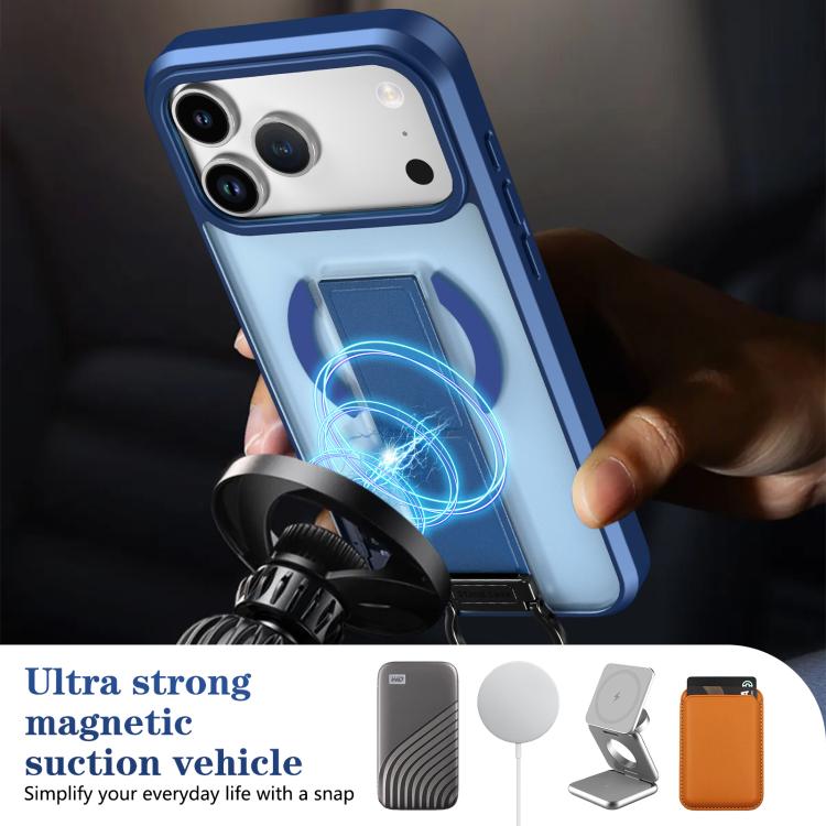 For iPhone 17 Pro Max Skin-Friendly D-Ring Holder Magnetic Shockproof Phone Case