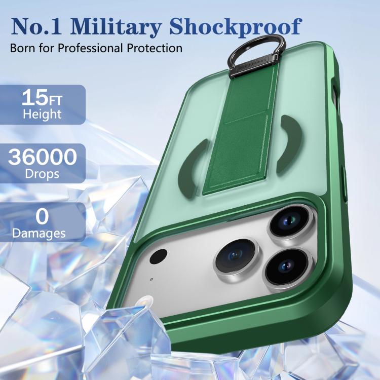 For iPhone 17 Pro Max Skin-Friendly D-Ring Holder Magnetic Shockproof Phone Case