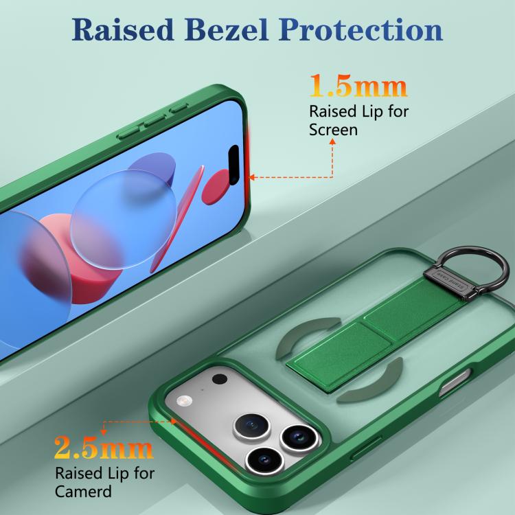 For iPhone 17 Pro Max Skin-Friendly D-Ring Holder Magnetic Shockproof Phone Case
