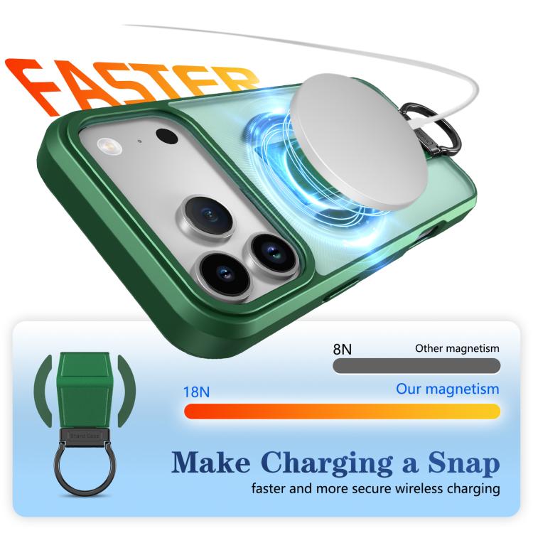 For iPhone 17 Pro Max Skin-Friendly D-Ring Holder Magnetic Shockproof Phone Case