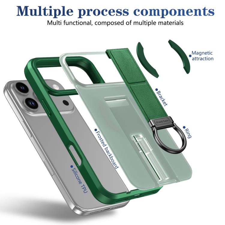 For iPhone 17 Pro Max Skin-Friendly D-Ring Holder Magnetic Shockproof Phone Case