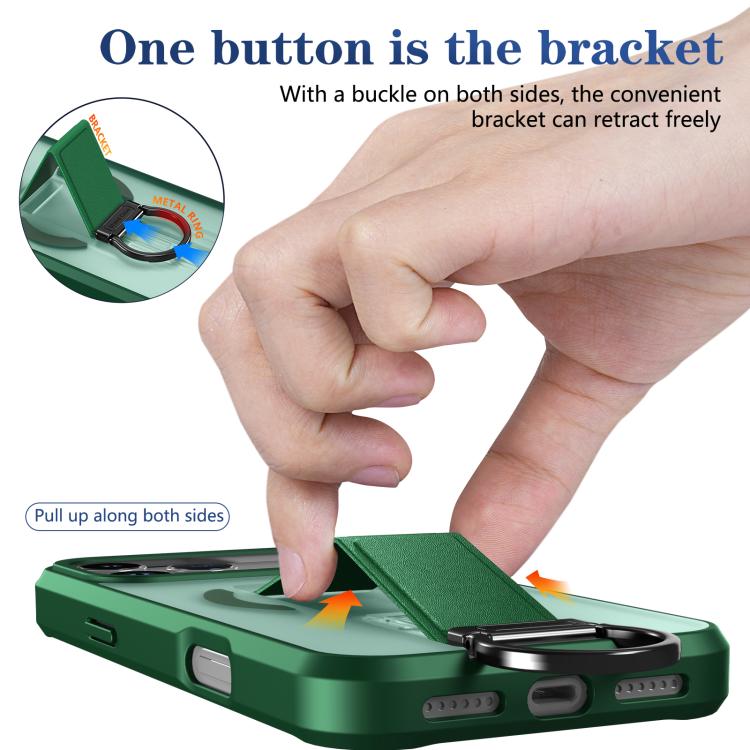 For iPhone 17 Pro Max Skin-Friendly D-Ring Holder Magnetic Shockproof Phone Case
