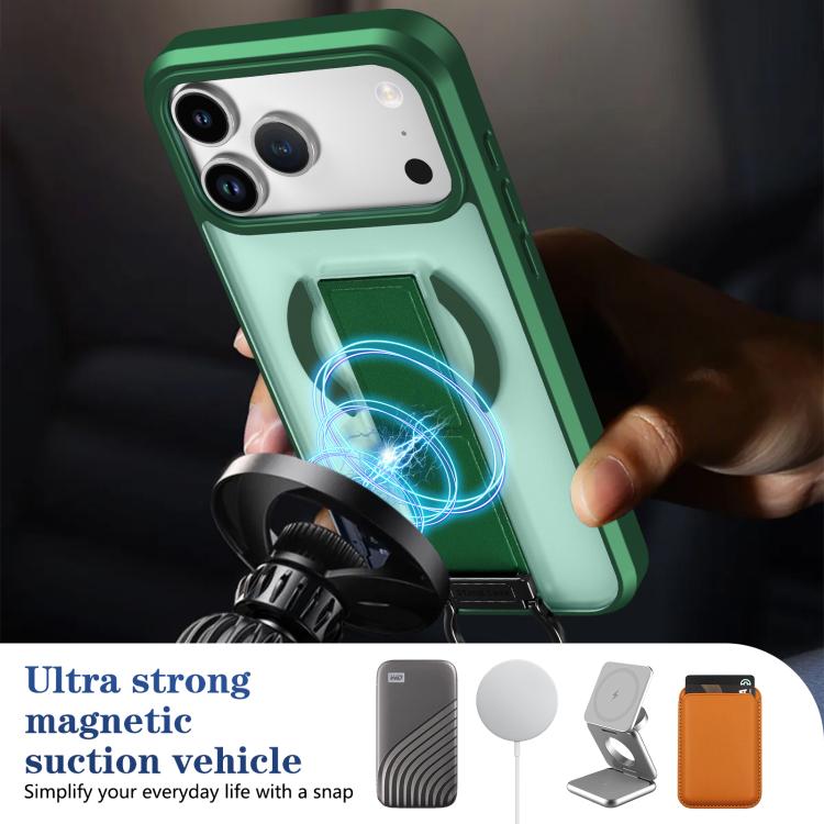 For iPhone 17 Pro Max Skin-Friendly D-Ring Holder Magnetic Shockproof Phone Case