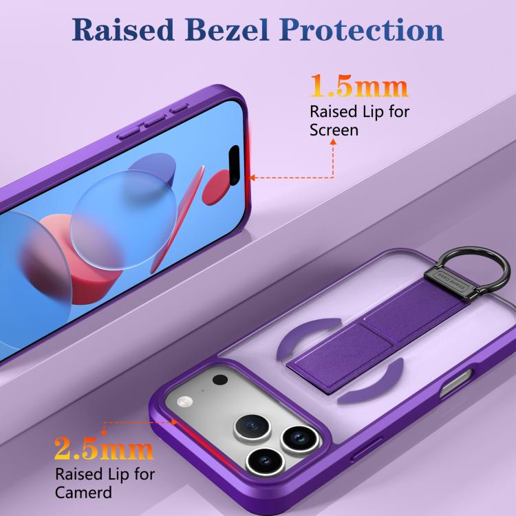 For iPhone 17 Pro Max Skin-Friendly D-Ring Holder Magnetic Shockproof Phone Case