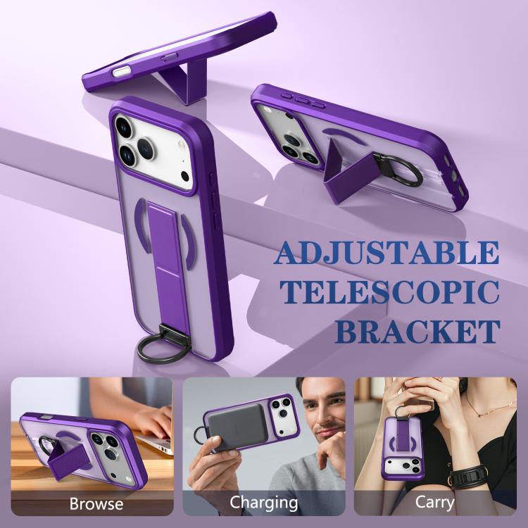 For iPhone 17 Pro Max Skin-Friendly D-Ring Holder Magnetic Shockproof Phone Case